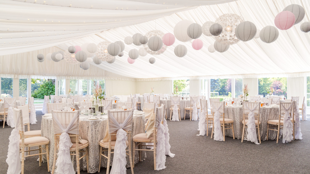 Pretty Pink and Sophisticated Grey Wedding Lanterns Hanging Lantern